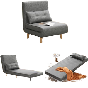 3 in1 डार्क ग्रे सेशनल सोफे परिवर्तनीय कुर्सी बिस्तर भविष्य अपार्टमेंट/बेडरूम/कार्यालय स्टाइलिश उच्चारण के लिए समायोज्य बैकरेस्ट - Product Image 6