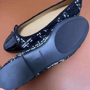 Zapatos Planos de Piel de Cordero 100% para Mujer, Cordillas con Lentejuelas, Zapatos de Ballet, Mocasines para Niñas, Punta Redonda, con Lazo, de Fábrica - Product Image 4