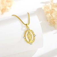 Pendentif Coquille d'Abalone Vierge Marie Notre-Dame de Guadalupe Merryshine, Amulette de Protection en Cuivre, Collier pour Homme avec Zircon Cubique