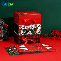 Faltbare Buchförmige Weihnachtsgeschenkbox Matte Starre Zusammenklappbare Verpackung für Kerzen Geldbörsen Feiertagsgeschenke aus Recycling-Materialien