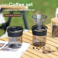 Kit de café portable 3-en-1 de style japonais avec balance, en plastique épaissi, pour infusion manuelle, tasse de voyage, design moderne et minimaliste