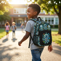 Mochila Escolar Infantil de Dibujos Animados OEM de Fábrica, Poliéster, Gran Capacidad, Cierre de Cremallera, Logotipo Personalizado para Niñas y Niños, Uso Escolar Primario