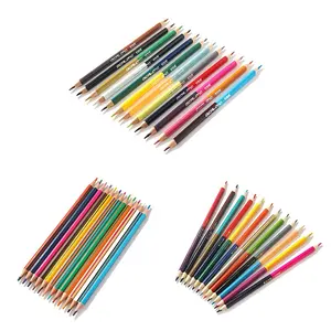ดินสอสีไม้สองด้านแบบสองด้าน,ดินสอสีสำหรับวาดรูปเด็กมี24สีสั่งได้ตามต้องการ