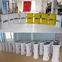 Table de présentation pliable rectangulaire Jeroshow JR-FC05 en acier, écologique, avec éclairage LED et logo personnalisé, idéale pour les salons professionnels et les comptoirs promotionnels