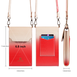 High Quality Custom Gradient Color Vegan Croco Texture PU Leather Women's Luxury Crossbody Sling <strong>Bag</strong> for iPhone Samsung - Product Image 2
