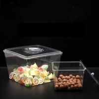Grande boîte à biscuits rectangulaire en plastique Grand carré transparent pour aliments Boîtes à bonbons en plastique transparent/acrylique Boîte à gâteaux et desserts