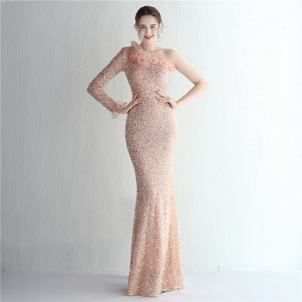 slim fit dress slacks Gold Sexy Sequin Spaghetti Straps Side-slit Mermaid Long Prom Dresses, –  SposaBridal main image 1