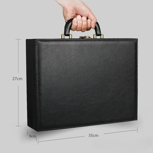Cajas de Almacenamiento de Madera Hechas <span class=keywords><strong>a</strong></span> Mano con Núcleo de <span class=keywords><strong>MDF</strong></span>, Diseño de Maletín de Cuero, Exhibidor de Ropa y Perfumes, Baúl Rectangular para Regalos, Logotipo Personalizado - Product Image 4