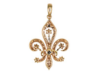 18K gouden diamanten Fleur de Lis-hanger 0,842 ct 50 stenen 3,37 g symbolische fijne sieradencollectie