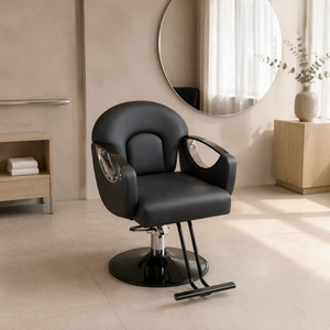New Design Modern Hydraulic Reclining Portable Barber <b>Chair</b> Chrome Base for Hairdressing Beauty Salon PU Leather Styling - Product Image 1