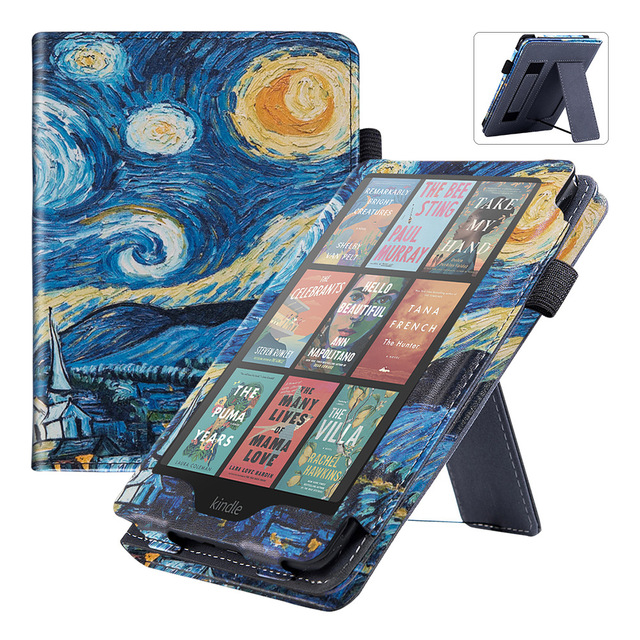 High Quality Leather Case with Auto Sleep Wake Hand Strap Stand Case for Kindle Paperwhite 12 12th 2024 for Kindle Colorsoft