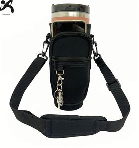 Housse isotherme pour bouteille d'eau de 40 oz avec bandoulière et poche zippée pour les voyages et les pique-niques - Product Image 6