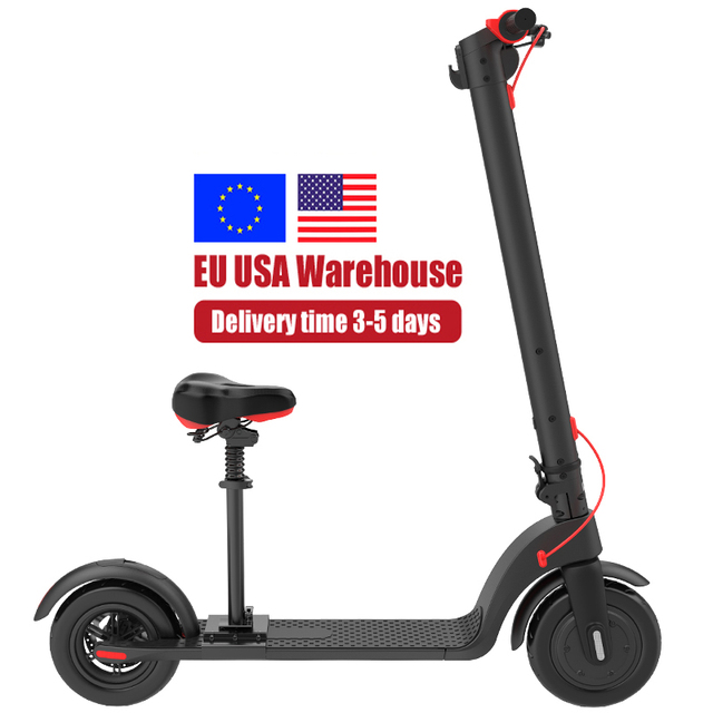 Wholesale Personal Transporter X7 350W 25km/H 35kmh Escooter 10 Inch Air Tire Folding Adults' Electric Scooter with Suspensions