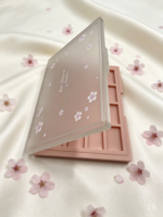 Palette de maquillage vide à 10 grilles avec couvercle transparent et base rose pour fard à paupières personnalisé et cosmétique