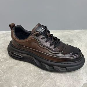 Zapatos Oxford de Punta Puntiaguda para Hombre, Estilo Británico, Formales de Negocios, de Cuero Genuino, Calzado Hecho a Mano con Bloques de Color - Product Image 6
