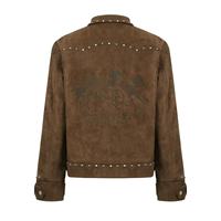 Blouson Bomber Vintage Décontracté en Daim Imperméable à Capuche Zippé Réversible Hiver Coupe Droite Épaules Structurées Doublure Sherpa