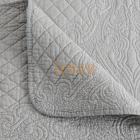 Ensemble de literie léger en microfibre de polyester matelassé solide pour chambre à coucher, antibactérien et ignifuge, 3 pièces, toutes saisons