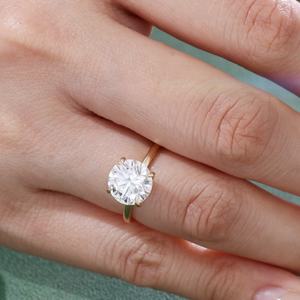 Anillo de Diamantes Cultivados en Laboratorio de Oro Amarillo de 18K, Anillos de Compromiso para Mujer, Regalos de Aniversario, Joyería de Alta Costura para Uso Diario, Moda de Lujo - Product Image 1