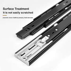 Verstelbare, verborgen zijdelingse installatie ladegeleider met soft-close, ijzeren vouw, 45 mm breed, telescopische rails voor hotels - Product Image 2