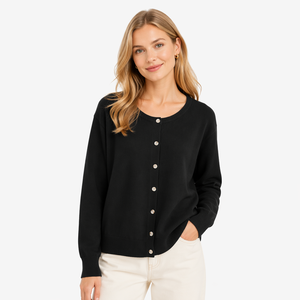 Cardigã Coreano PRETTYGARDEN para Mulheres, Casaco de Inverno com Botões e Manga Longa (Verde Escuro Grande) em Poliéster - Product Image 2