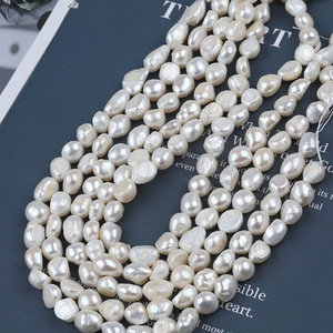 Perlas de Agua Dulce Blancas Brillantes de Doble Cara de 9-10 mm, Producto Semielaborado Hecho a Mano en Zhuji, Perlas Sueltas para Diseño Creativo - Product Image 5