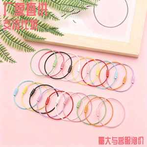 X926 Colorful Stainless Steel Wire Rings Stainless Steel Wire <b>Keychain</b> Cable Key Ring Steel Wire <b>Keychain</b> - Product Image 3