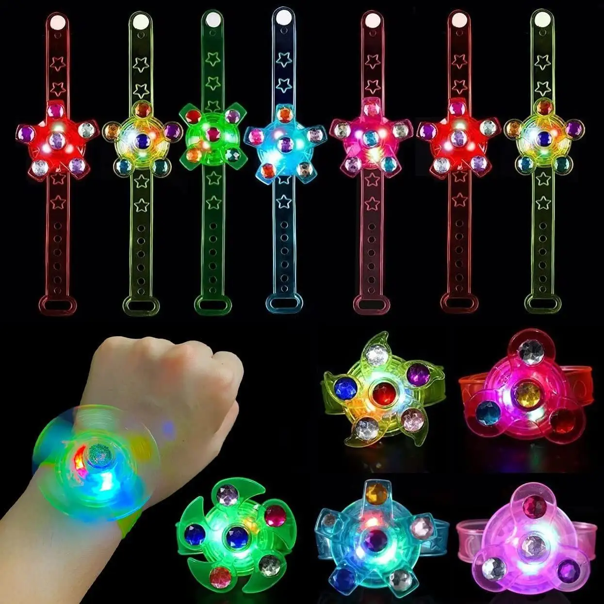 New Arrival Kids Party Favors LED Light Up Fidget Bracelet Toys Glow In The Dark Party Supplies Christmas Gift Toys