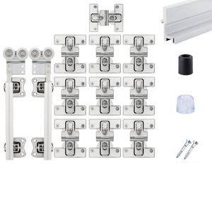 WEKIS Kits de quincaillerie de porte coulissante insonorisée en alliage de zinc durable avec mécanisme de fermeture douce et vis pour chambre, extérieur, cuisine - Product Image 2