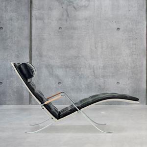 Sillón Chaise Longue de Estilo Moderno de Mediados de Siglo, Piel Sintética FK87, Silla Grasshopper, Silla de Descanso con Brazos, Ecológica, para Sala de Estar o Dormitorio - Product Image 2