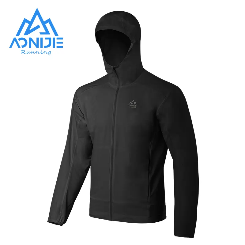 Wholesale FM5131 Man Fale Waterproof Sports Thin Hooded Jacket Windbreak Short Coat With Pocket For Running Gym Hiking