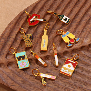 Luxury14k DIY ที่กำหนดเองชุบทอง18K 316L สแตนเลสเครื่องดื่มชาร์มสำหรับเครื่องประดับสร้อยคอสร้อยข้อมือการทำเครื่องประดับจำนวนมาก - Product Image 3