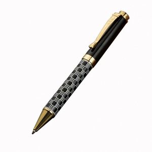 Hot Selling High Quality Black Metal Ballpoint <b>Pen</b> Plaid Pattern 1.0mm Writing Perfect Business Signature Logo Suitable Gift - Product Image 5