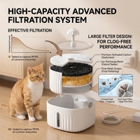Fontaine à eau intelligente pour animaux de compagnie C001, 2L, double mode, bec réglable, ABS, alimentation USB, DC 5V, pour chats et chiens, intérieur