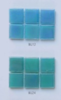 Carreaux de mosaïque en céramique de porcelaine émaillée bleu foncé classique, modernes, de luxe, effet parquet, couleur arc-en-ciel, pour bordures de piscine