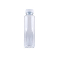 Bouteille en plastique transparente PET de qualité alimentaire, 38 filets, 350 ml, avec couvercle jetable, bouteille pour jus, boisson, eau minérale, usage industriel