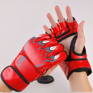 Gants de boxe MMA demi-doigts pour entraînement d'arts martiaux avec sangle de poignet réglable pour la gym et le sparring - Product Image 3