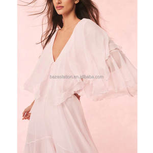 Venta al por mayor de ropa Premium de gama alta OEM/ODM Fábrica de boutiques de lujo cóctel graduación vestido de noche gasa de seda Maxi vestido de las mujeres - Product Image 3