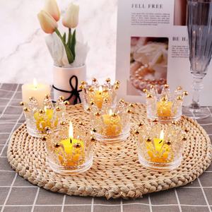 Декоративный подсвечник для вотивных свечей, прозрачный подсвечник для чайных свечей, стеклянный подсвечник в форме короны - Product Image 4