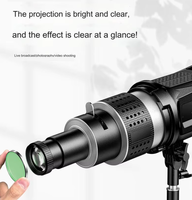 Kit d'éclairage de studio photo en alliage d'aluminium optique avec lentille conique Bowens Mount Flash Snoot 35 Gobos pour artiste vidéo et modélisation