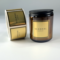 Autocollants personnalisés pour bougies, étiquettes de luxe - Autocollant personnalisé pour bougie, étiquettes pour bougies en film PET brillant imprimables