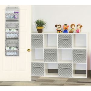 4 Clear Window Pocket Organizer Over Door <b>Wall</b> Mount Fabric <b>Storage</b> <b>Hanging</b> Organizer - Product Image 5