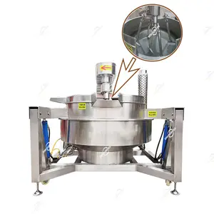 Industrial Gas Maize Flour Jam Porridge Tomato Paste Cooking Pot With Mixer Pan Making Machine Cook Mixer