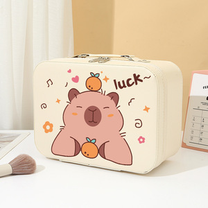 Trousse de Maquillage Portable Kulomi KT Cat Pacha Dog Cartoon Cute Stitch en PU avec Miroir, Forme Coquillage 25x18x11CM, Idéale pour Voyage et Cadeau - Product Image 5