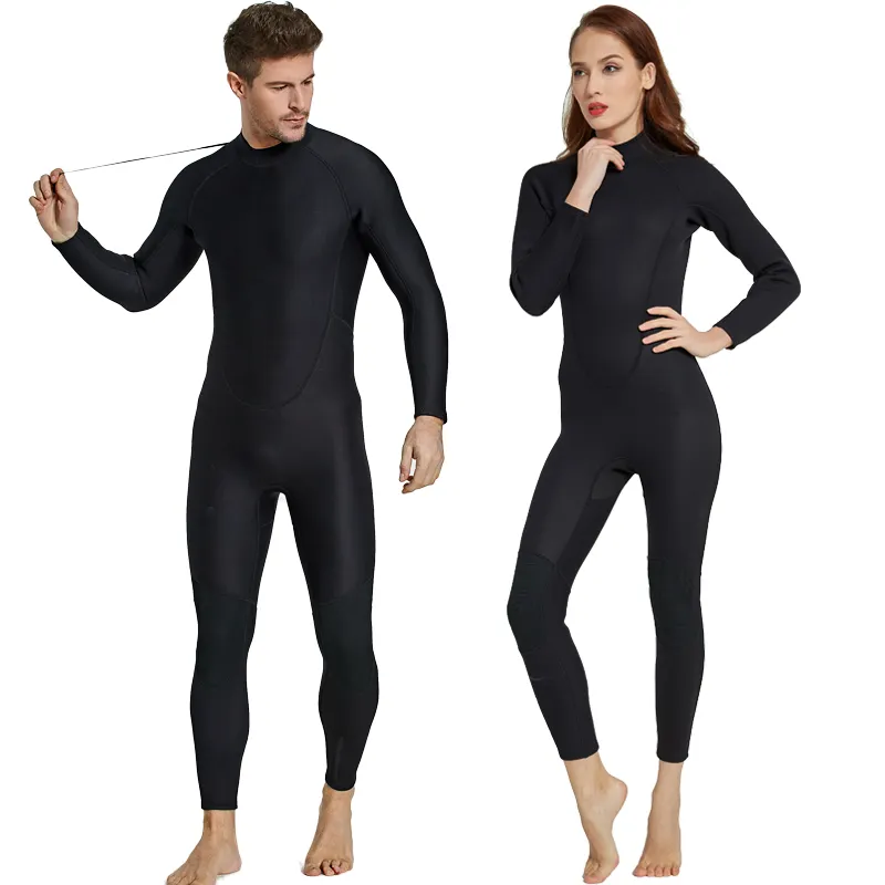 2mm para las mujeres negro completo traje de neopreno de manga larga de una sola pieza traje de buceo de los amantes de buceo natación de invierno