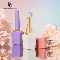 Bouteille de vernis à ongles de gel de marque privée personnalisée forme unique bouteille de vernis à ongles transparent 13ml emballage cosmétique rose