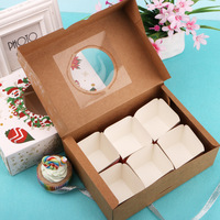 Boîte d'emballage cadeau de Noël en papier kraft écologique avec impression personnalisée pour pâtisseries, cupcakes, biscuits et aliments de fêtes