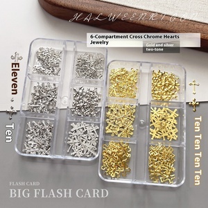 Paso Sico 3D Rivet Nail Art Jewelry Set Gold Silver Alloy French Thin Sheet Cross DIY Nail Art Charms for Manicure Supplies - Product Image 2