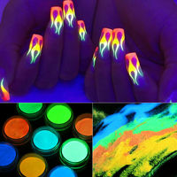 Poudre de pigment phosphorescente qui brille dans le noir pour le revêtement des ongles et du verre