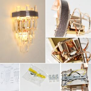 Lampada da parete in cristallo con illuminazione del corridoio del corridoio dell'hotel moderno personalizzato - Product Image 2