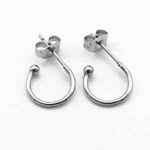 Pendientes de aro de acero de titanio yunnique, diseño geométrico en forma de luna para hombres y mujeres, joyería de moda - Product Image 1